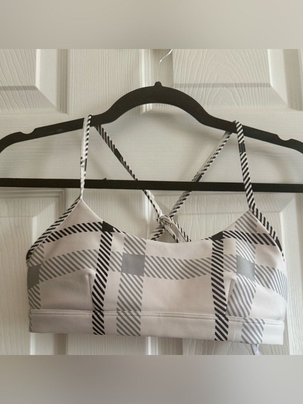 ALO- Strappy Plaid Bra Top